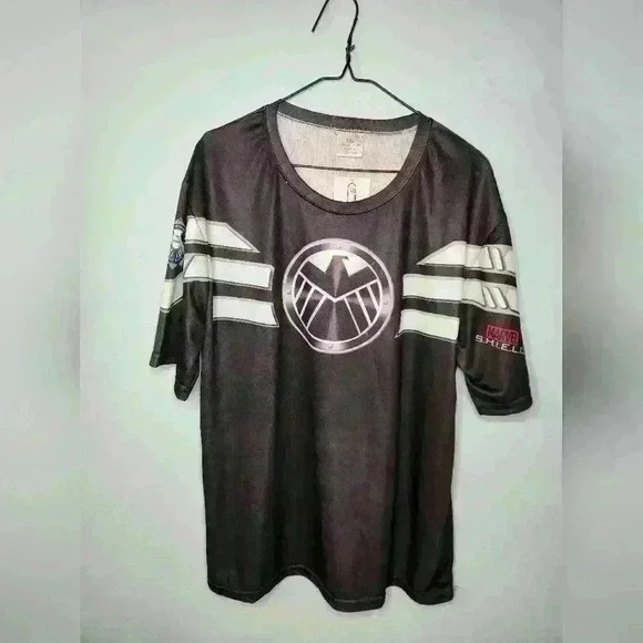 NWT Cool Max Marvel Agent of S.H.I.E.L.D. Compression Workout Shirt black sz XXL - Picture 1 of 7